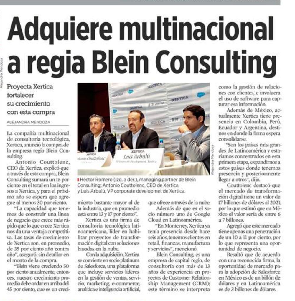 Adquisición de Blein Consulting por Xertica